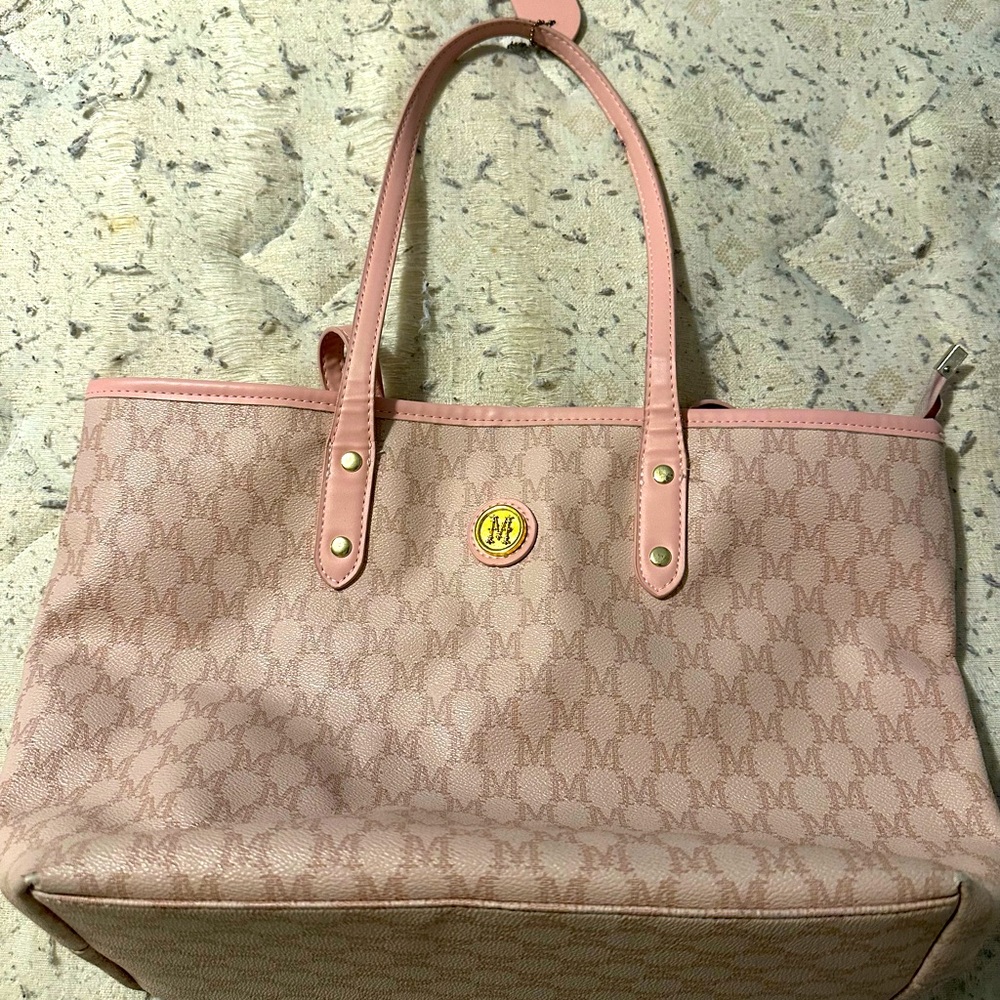 Elegant Pink Monogram Tote Bag